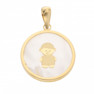 Colgante Niño de oro y madreperla